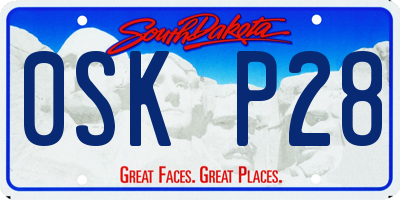 SD license plate 0SKP28