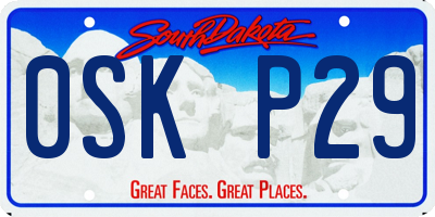 SD license plate 0SKP29
