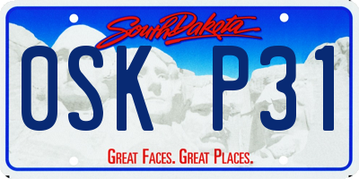 SD license plate 0SKP31