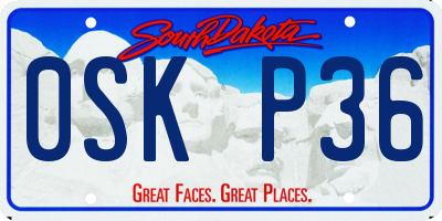 SD license plate 0SKP36