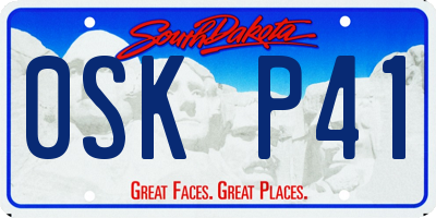 SD license plate 0SKP41