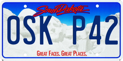 SD license plate 0SKP42