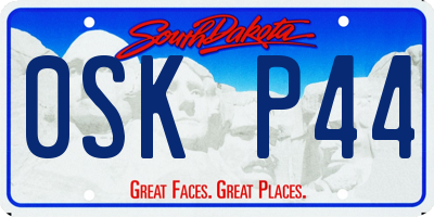 SD license plate 0SKP44