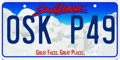 SD license plate 0SKP49