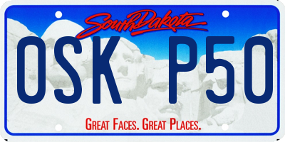 SD license plate 0SKP50