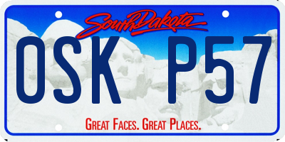 SD license plate 0SKP57