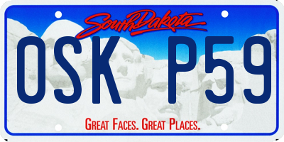 SD license plate 0SKP59