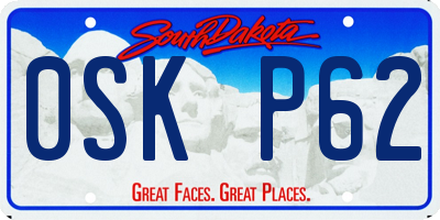 SD license plate 0SKP62