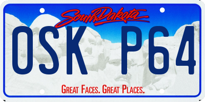 SD license plate 0SKP64