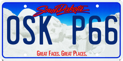 SD license plate 0SKP66