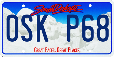 SD license plate 0SKP68