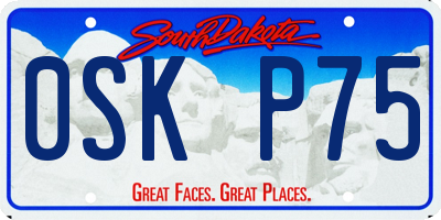 SD license plate 0SKP75