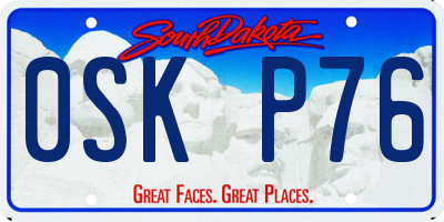 SD license plate 0SKP76