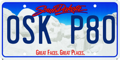 SD license plate 0SKP80