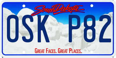 SD license plate 0SKP82