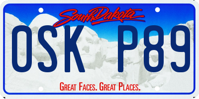 SD license plate 0SKP89