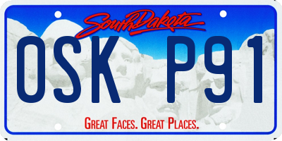 SD license plate 0SKP91