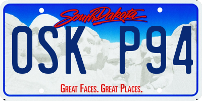 SD license plate 0SKP94