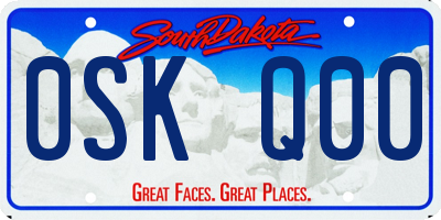 SD license plate 0SKQ00