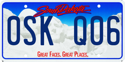 SD license plate 0SKQ06