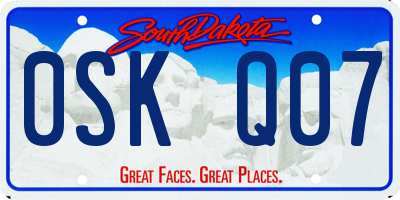 SD license plate 0SKQ07