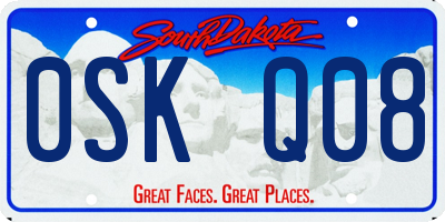 SD license plate 0SKQ08