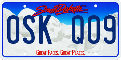 SD license plate 0SKQ09
