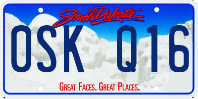SD license plate 0SKQ16
