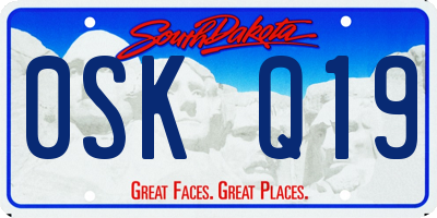 SD license plate 0SKQ19
