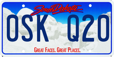 SD license plate 0SKQ20
