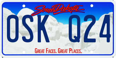 SD license plate 0SKQ24