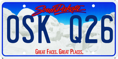SD license plate 0SKQ26