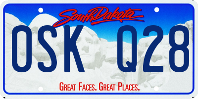 SD license plate 0SKQ28