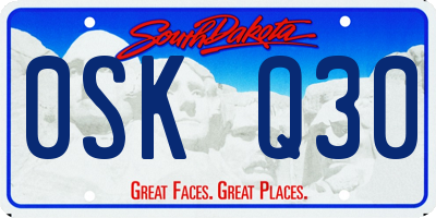 SD license plate 0SKQ30
