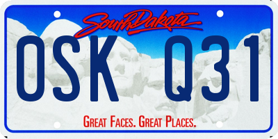 SD license plate 0SKQ31