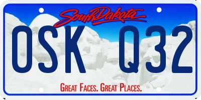 SD license plate 0SKQ32