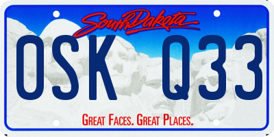 SD license plate 0SKQ33
