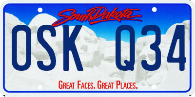 SD license plate 0SKQ34