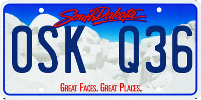 SD license plate 0SKQ36
