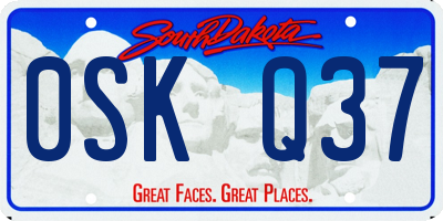 SD license plate 0SKQ37