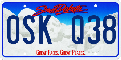 SD license plate 0SKQ38