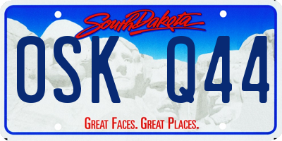 SD license plate 0SKQ44
