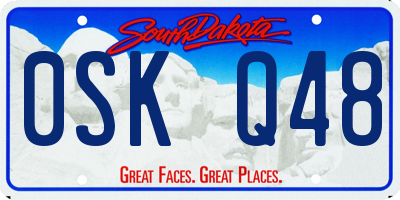 SD license plate 0SKQ48