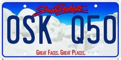 SD license plate 0SKQ50