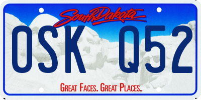 SD license plate 0SKQ52