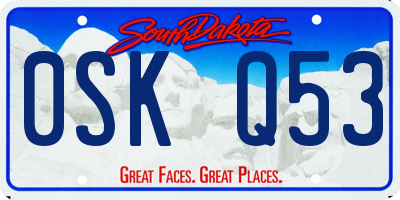 SD license plate 0SKQ53