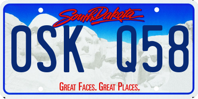 SD license plate 0SKQ58
