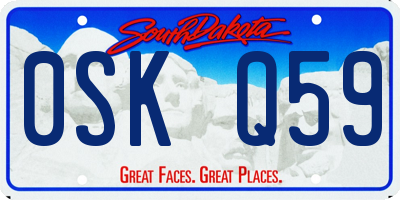 SD license plate 0SKQ59