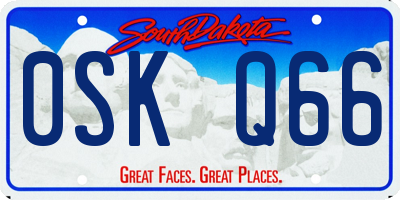 SD license plate 0SKQ66