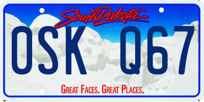 SD license plate 0SKQ67